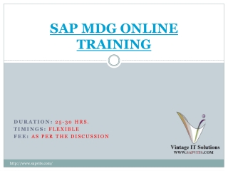 SAP MDG Online Training Courses in Pune, Hyderabad, India