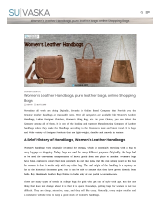 Choose the Perfect Leather Handbag- Women’s Leather Handbags