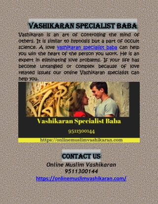 Vashikaran Specialist baba