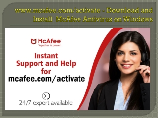 www.mcafee.com/activate - Download and Install McAfee Antivirus on Windows