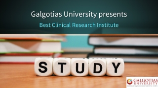 Best Clinical Research Institute | Galgotias University