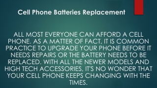 Cell Phone Batteries Replacement