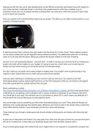 Prior To Deciding To Focus On Your Home's Scenery, Please Read On