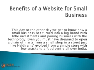 Benefits of a Website for Small Business