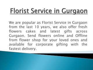 Florist Service in Gurgaon