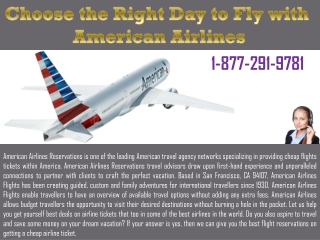 Choose the Right Day to Fly with American Airlines