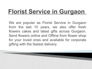 Florist Service in Gurgaon