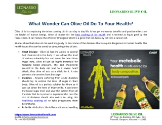 What Wonder Can Olive Oil Do To Your Health?