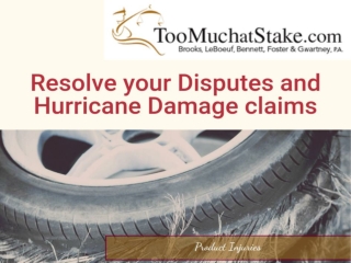 Toomuchatstake provide best attorneys to handle Disputes and Hurricane Damage