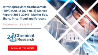 Tetraisopropylazodicarboxamide (TIPA) (CAS 155877-06-8) Market Report (2014-2024) - Market Size, Share, Price, Trend and