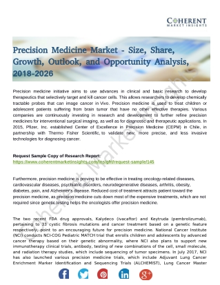 Precision Medicine Market Size Share - Emerging Evolution, Advancement, Industry Trends and Forecast 2018 - 2026