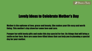 Ideas to celebrate Mother’s Day