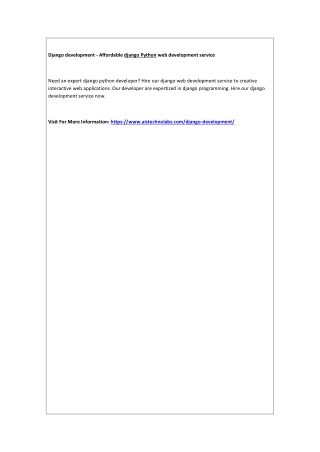 Django development - Affordable django Python web development service