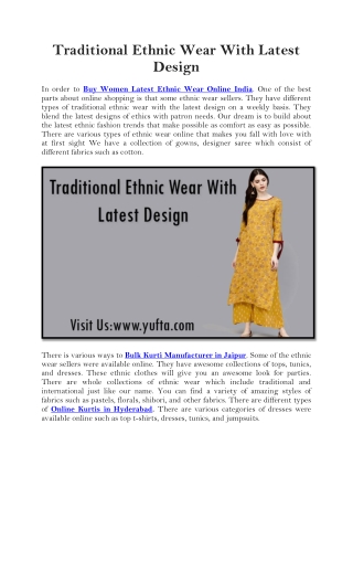 Traditional Ethnic Wear With Latest Design