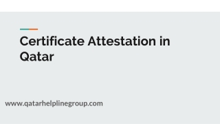 Certificate Attestation in Qatar