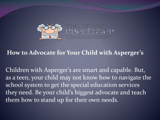 How to Advocate for Your Child with Asperger’s