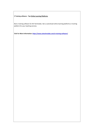 E Training software - Top Online Learning Platforms