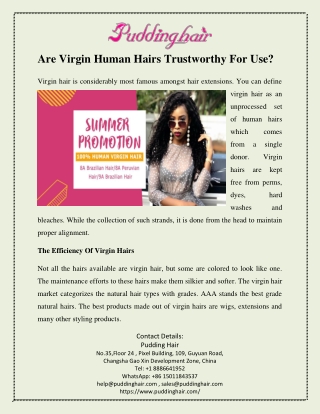 Are Virgin Human Hairs Trustworthy For Use?