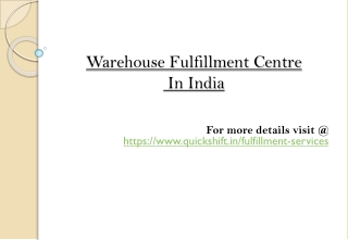 ADVANTAGES OF A CENTRALIZED WAREHOUSE