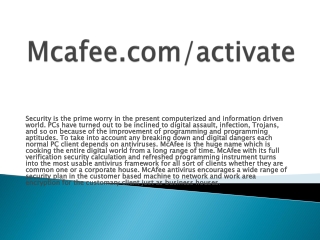 McAfee.com/Activate - Activate & Install Mcafee Antivirus