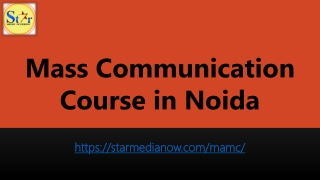 Mass Communication Course in Noida-starmedianow