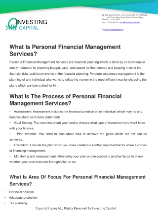 What Is Personal Financial Management Services?