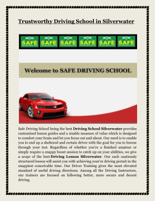 Trustworthy Driving School in Silverwater by Safe Driving School