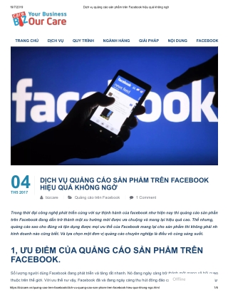 Dịch vụ quảng cáo sản phẩm trên Facebook hiệu quả không ngờ- Bizcare.vn