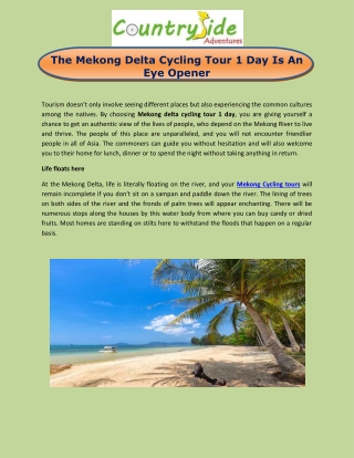 The Mekong Delta Cycling Tour 1 Day Is An Eye Opener