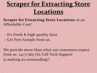 Scraper for Extracting Store Locations