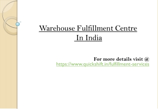 Ecommerce fulillment Center in India