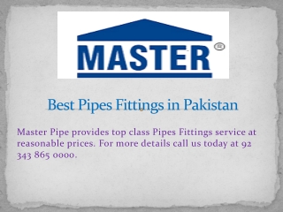 Best Pipes Fittings in Pakistan