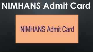 NIMHANS Admit Card 2019 Out Now- Check Nursing Officer Exam Date