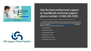 Get the best professional support at QuickBooks technical support phone number 1 844-233-5335