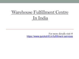 Ecommerce fulfillment service in India