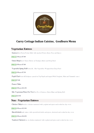 25% Off -Curry Cottage Indian Cuisine - Order Food Online