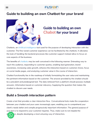 Guide to building an own Chatbot for your brand