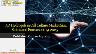 3 d hydrogels in cell culture market size, status and forecast 2019 2025