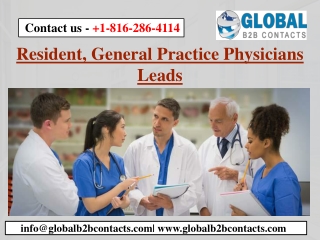 Resident, General Practice Physicians Leads
