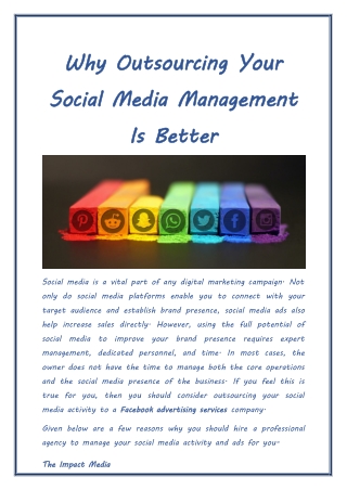 Why Outsourcing Your Social Media Management Is Better