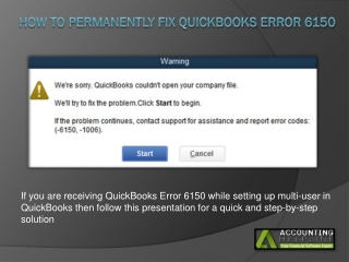 The Best Ever Method to Fix QuickBooks error 6150