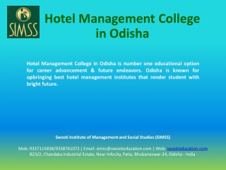 Hotel Management study in Bhubaneswar