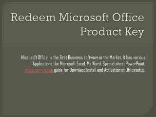 Redeem Microsoft Office Product Key