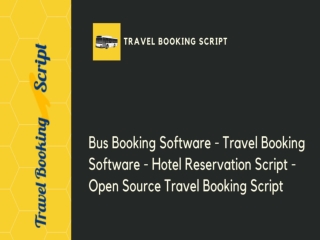Travel Booking Software - Open Source Travel Booking Script