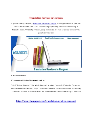 Translation Services in Gurgaon