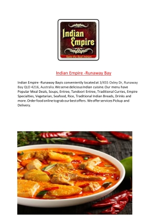 25% Off -Indian Empire ­Runaway Bay-Runaway Bay - Order Food Online