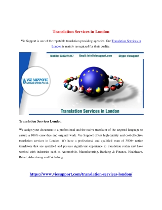 Translation Services in London