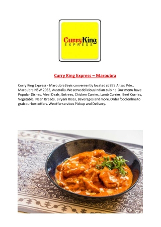 25% Off -Curry King Express - Maroubra-Maroubra - Order Food Online