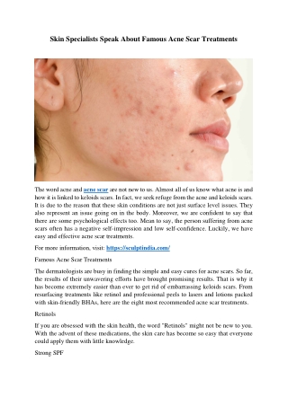 Skin Specialists Speak About Famous Acne Scar Treatments