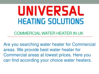 Commercial Water Heater in UK